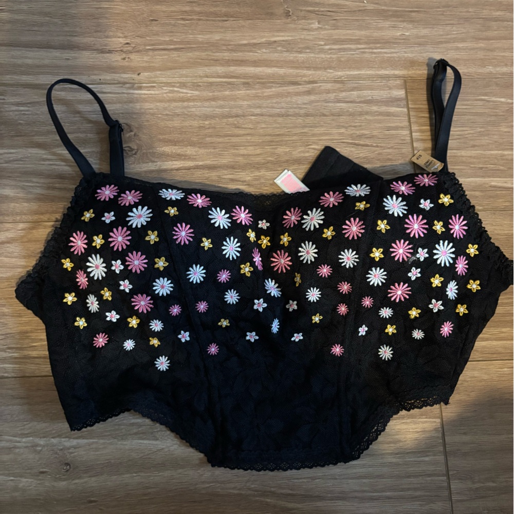 PINK flower bralette